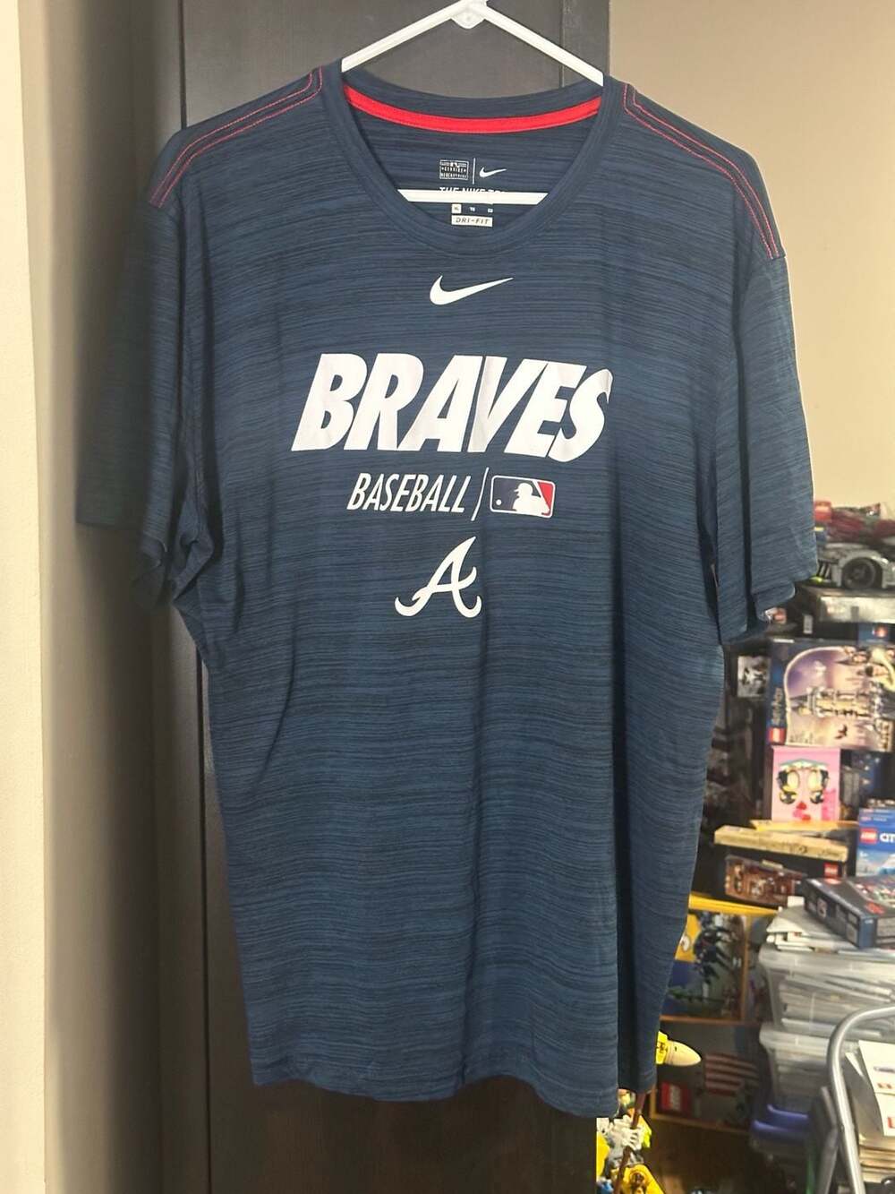 Nike Atlanta Braves Baseball Dri-FIT Velocity T-Shirt Blue XL